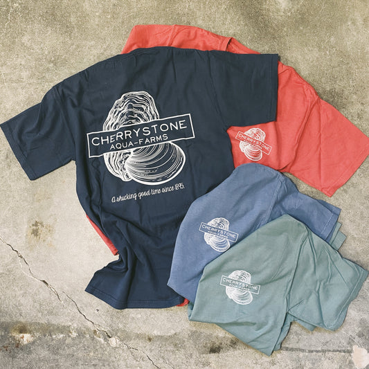 clam t-shirt, oyster t-shirt, clam and oyster t-shirt, cherrystone t-shirt, short sleeve shirt, t-shirt